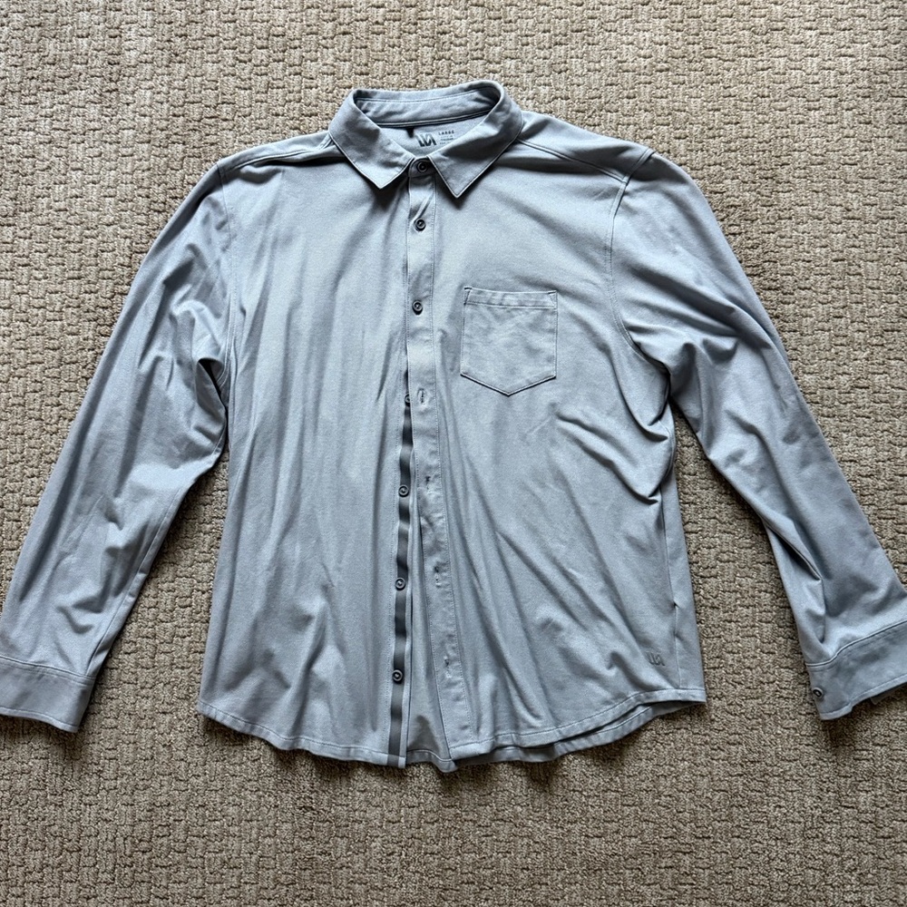 Men’s VRST Light Gray Button-Down Shirt